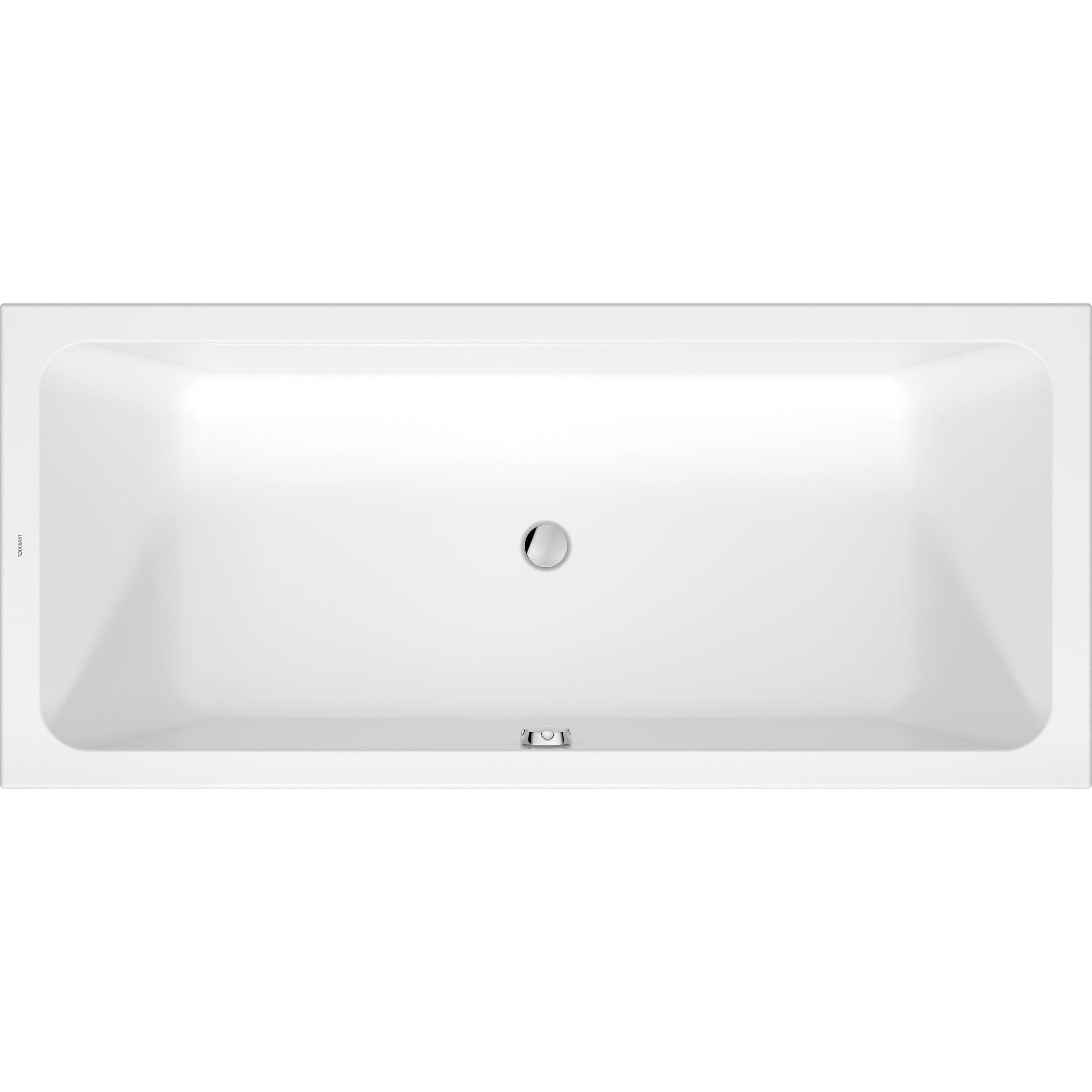 Duravit, Badewanne, D-Code Badewanne, 1800x800mm, Rechteckig, Einbauversion, 285 Liter, 2 Rückenschrägen, wei (285 l, 80...
