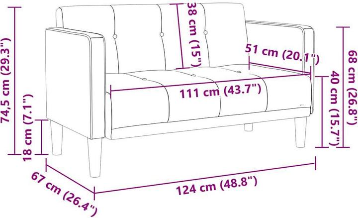 Produktbild vidaXL Zweisitzer-Sofa