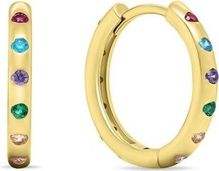 Image du produit Brilio Silver - Boucles d'oreilles hoop étincelantes avec zircons EA686YRBW