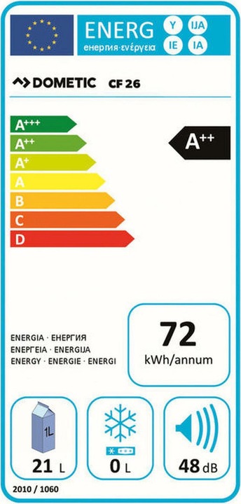 Label énergétique Dometic CoolFreeze CDF 26 (21 l)