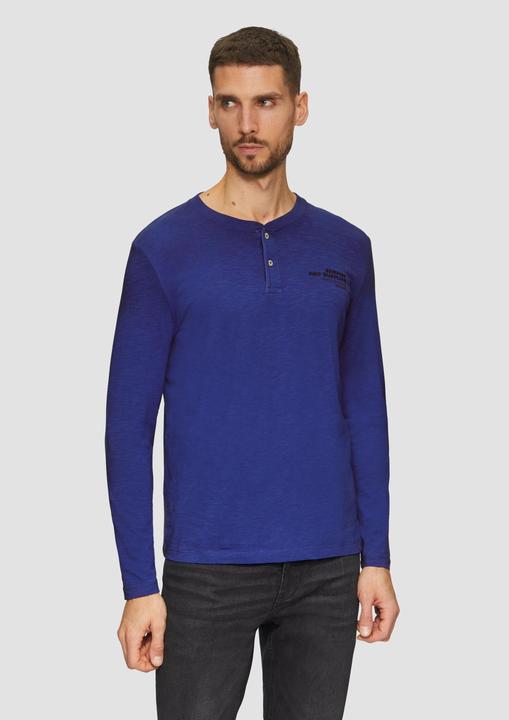 Produktbild S.Oliver T-Shirt Henley-Shirt mit Flammgarnstruktur und Stickerei (L)