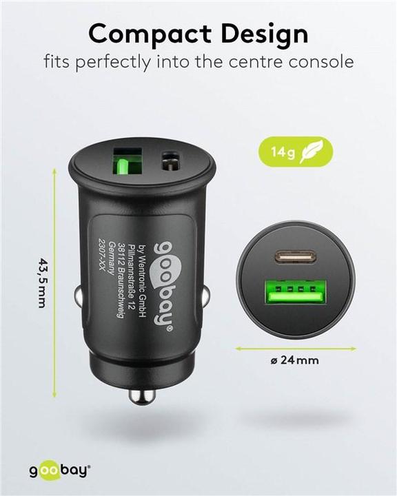 Produktbild Goobay Auto Schnellladegerät USB-C kompakt