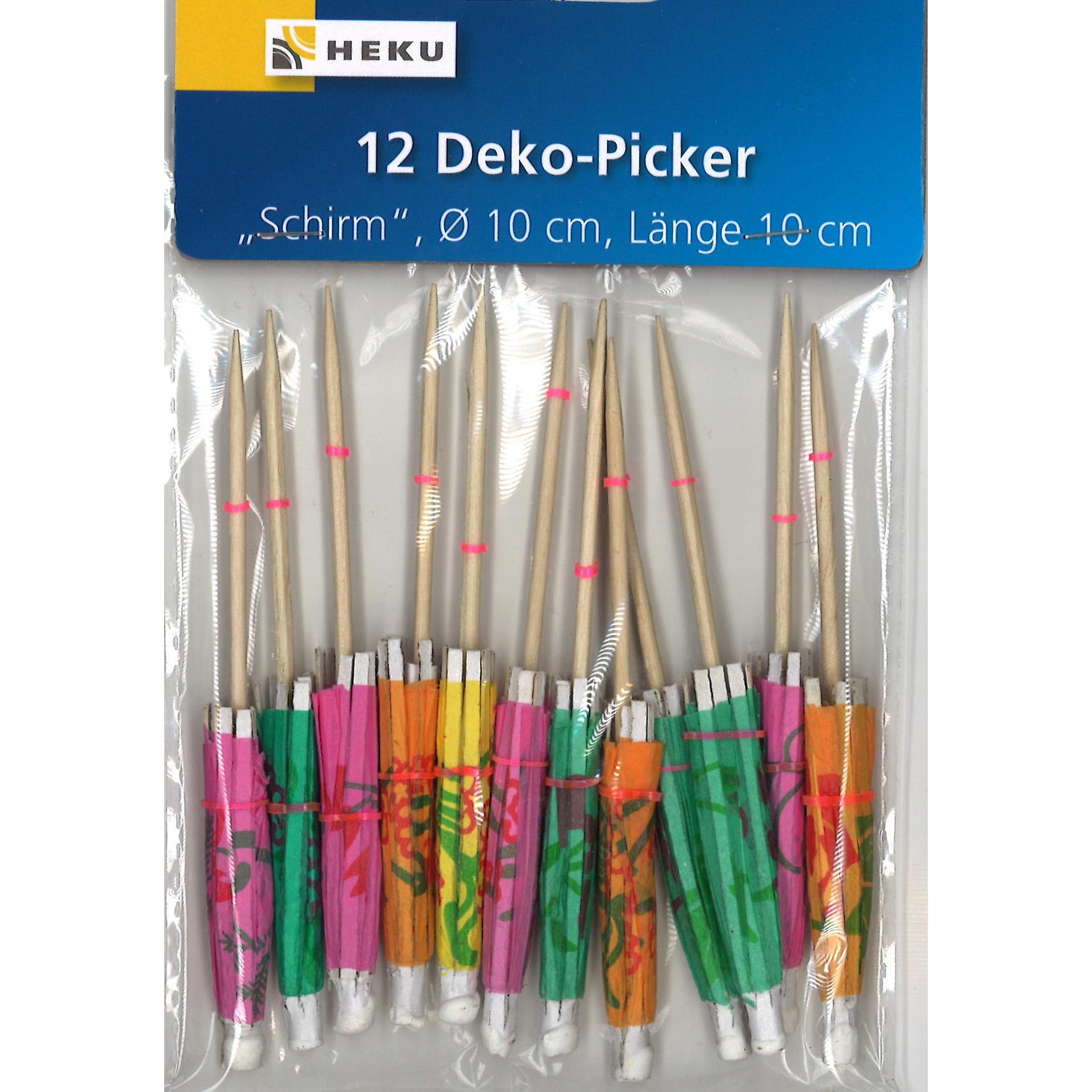 Heku, Einweggeschirr, Deko Picker Schirmli 12 Stück (12 x)