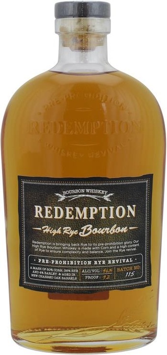Actual product image Redemption Whiskey High Rye (Bourbon, 1 x 75 cl)