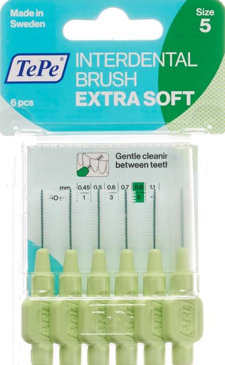 Actual product image TePe Interdental Brush 0.8mm x-soft grün (6x, 0.80 mm)