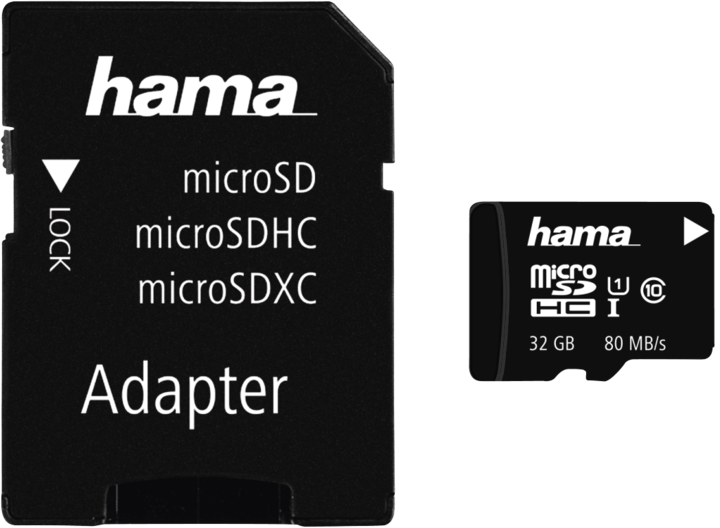 Produktbild Hama microSDHC 32GB +Adapter/Mobile (32 GB, microSDHC, U1, UHS-I)