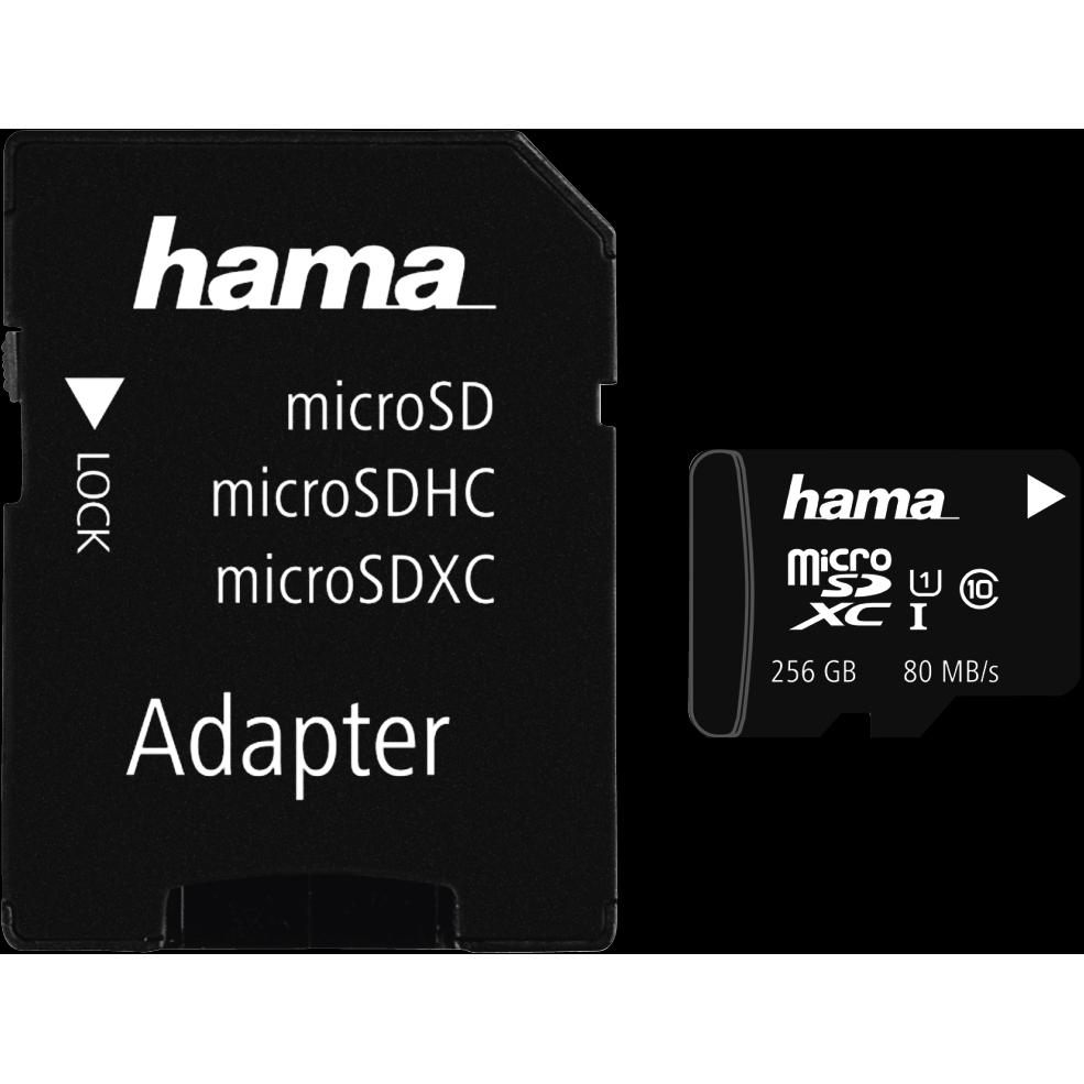 Thumbnail - Hama microSDXC+Adapter/Foto (256 GB, microSDXC, U1, UHS-I), Speicherkarte, Schwarz