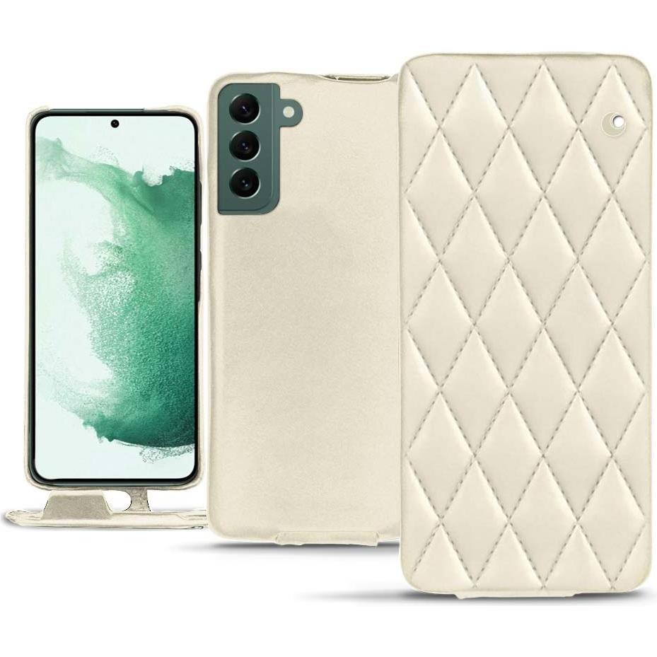 Noreve Lederschutzhülle vertikal (Samsung Galaxy S22+ 5G), Smartphone Hülle, Weiss