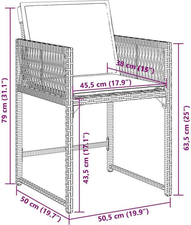 Produktbild vidaXL Garten Essgruppe (165 x 165 x 73 cm)