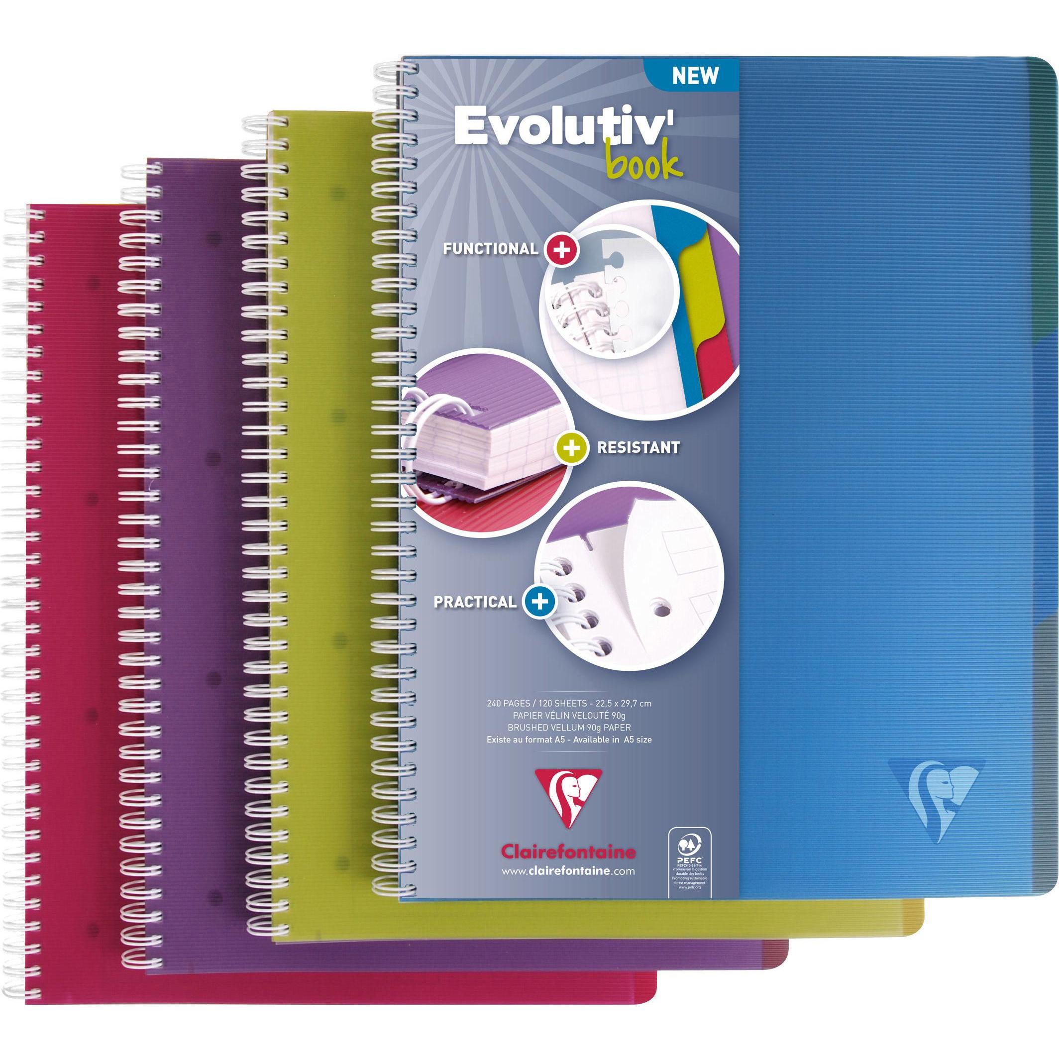 Clairefontaine, Heft + Block, Linicolor Evolutiv Book (A4+, Kariert, Weicher Einband)
