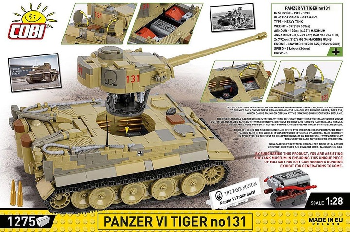 Immagine prodotto Cobi Panzer VI Tiger I n. 131 Il Museo dei carri armati