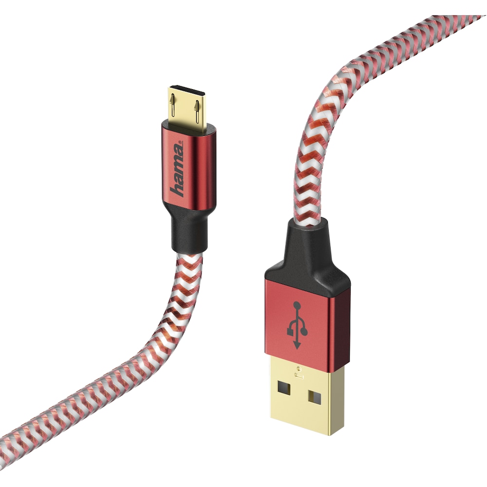 Hama USB A - Micro USB Reflective (1.50 m, USB 2.0), USB Kabel