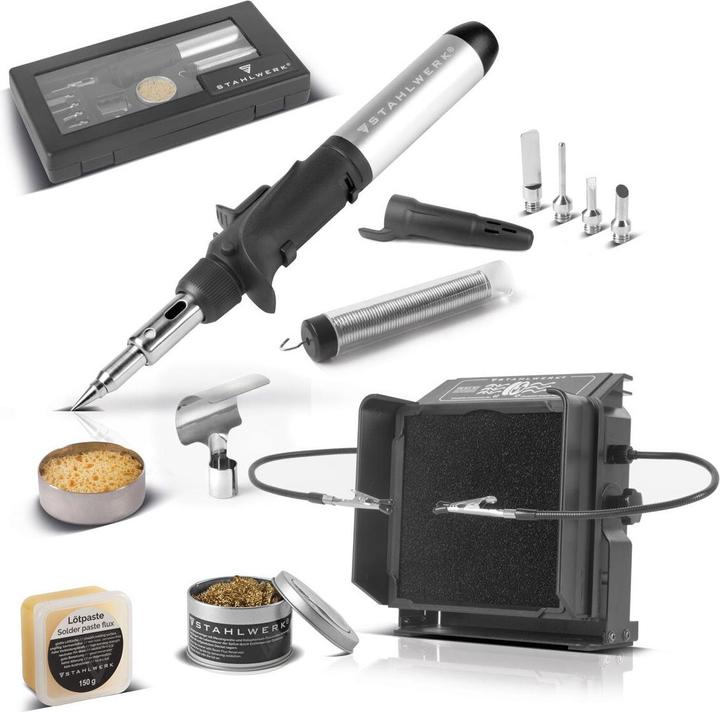 Stahlwerk GLK-500 ST gas soldering iron with 200-500°C soldering temperature in a complete set