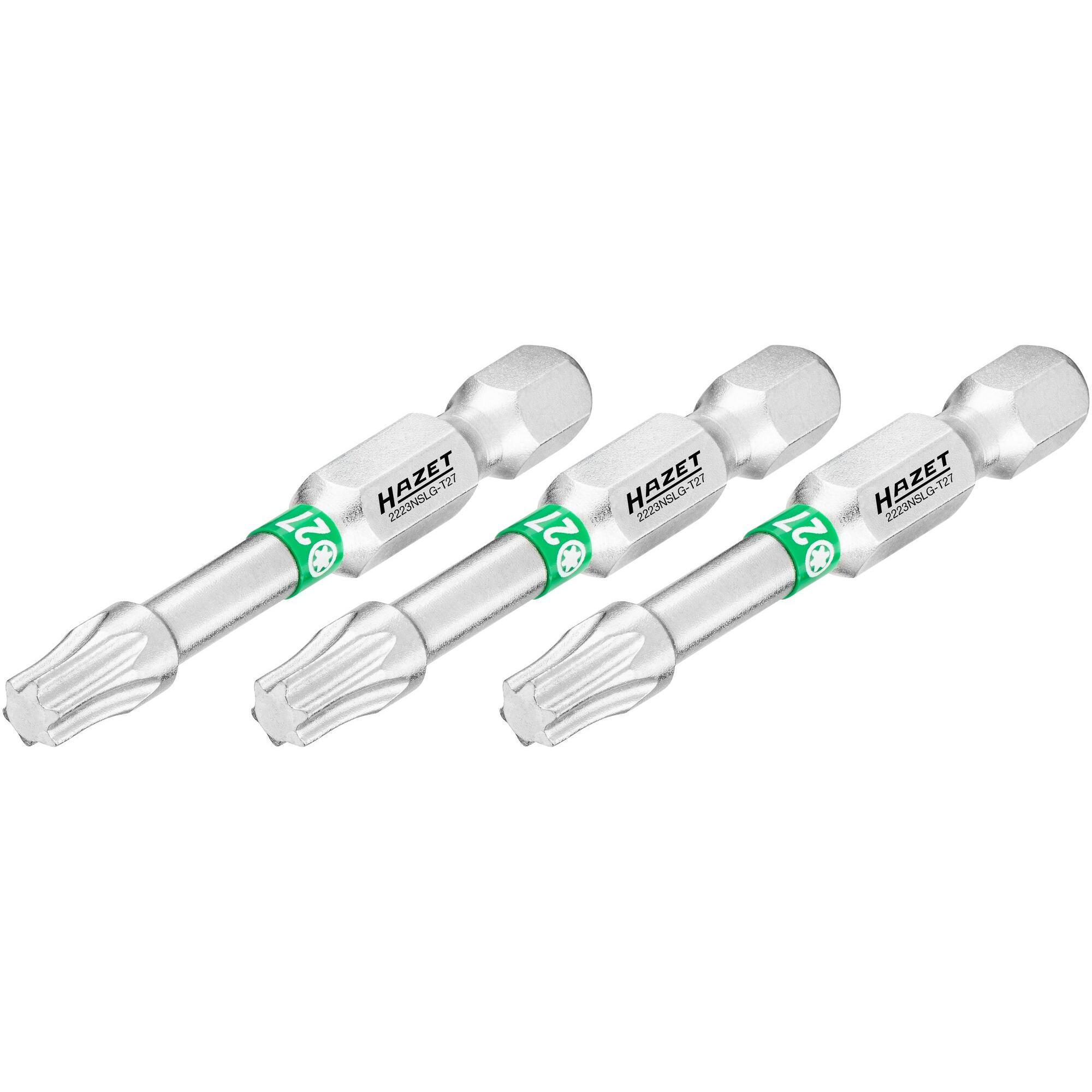 HAZET, Bits, Bit 2223NSLG-T27/3 ∙ Sechskant6,3 (1/4 Zoll) ∙ Innen TORX Profil ∙ T27 ∙ Anzahl Werkzeuge: 3… (T27)