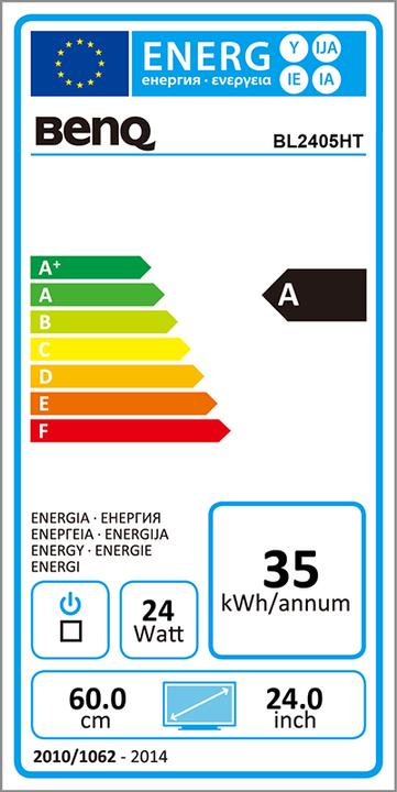 Energy Label BenQ Bl2405ht (1920 x 1080 pixels, 24")