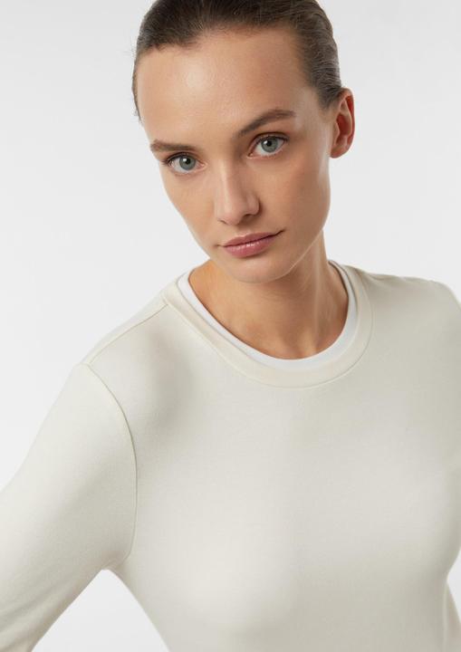 Produktbild Comma T-Shirt Basic Langarm Viskoseshirt mit Kontrast Doppelbündchen (34)