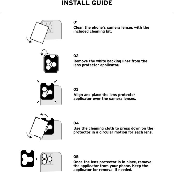 Produktbild UAG Kameralinsen Schutz (3 Stk., Apple iPhone 14 Pro, Apple iPhone 14 Pro Max, Apple iPhone 15 Pro, Apple iPhone 15 Pro Max, Apple iPhone 16 Pro, Apple iPhone 16 Pro Max)