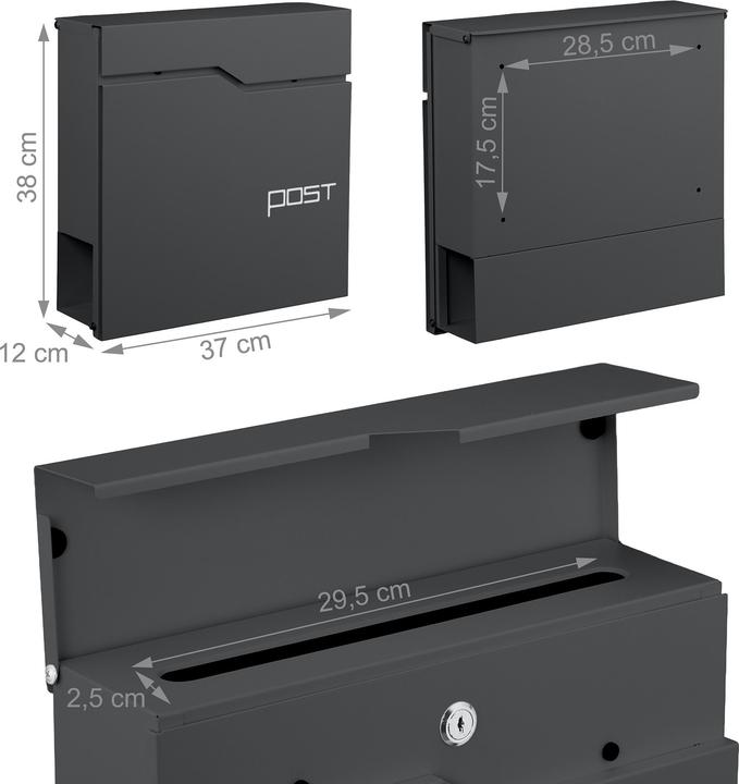 Productafbeelding Relaxdays Briefkasten mit Zeitungsfach