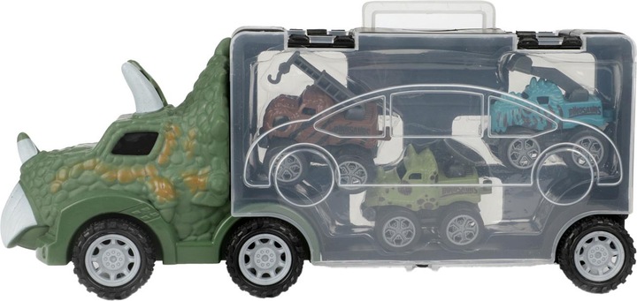 Productafbeelding Toi-Toys Wereld van Dinosaurussen dino vrachtwagen met 3 uittrekbare auto's