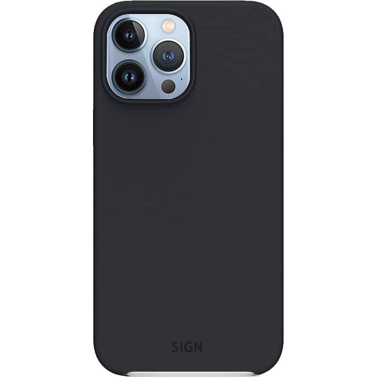 SIGN Liquid Silicone Case for iPhone 13 Pro - Black (Apple iPhone 13 Pro), Smartphone Hülle, Schwarz
