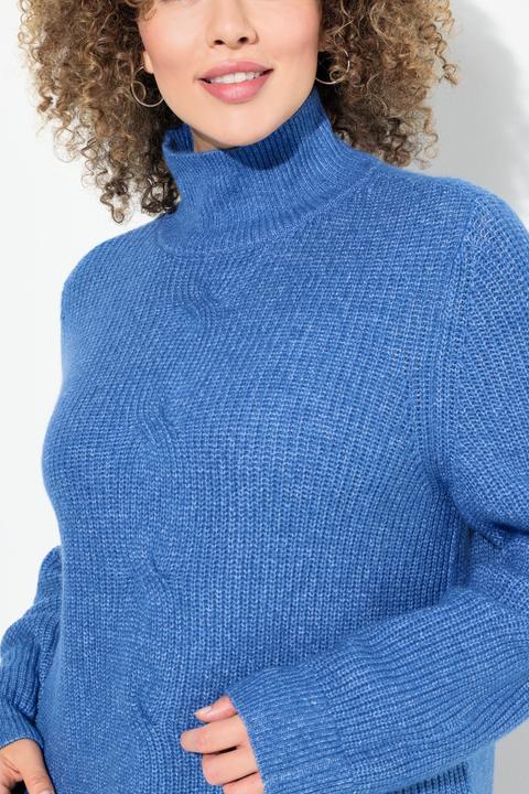 Produktbild Ulla Popken Pullover, Zopfmuster, Stehkragen, Langarm (50, 52)