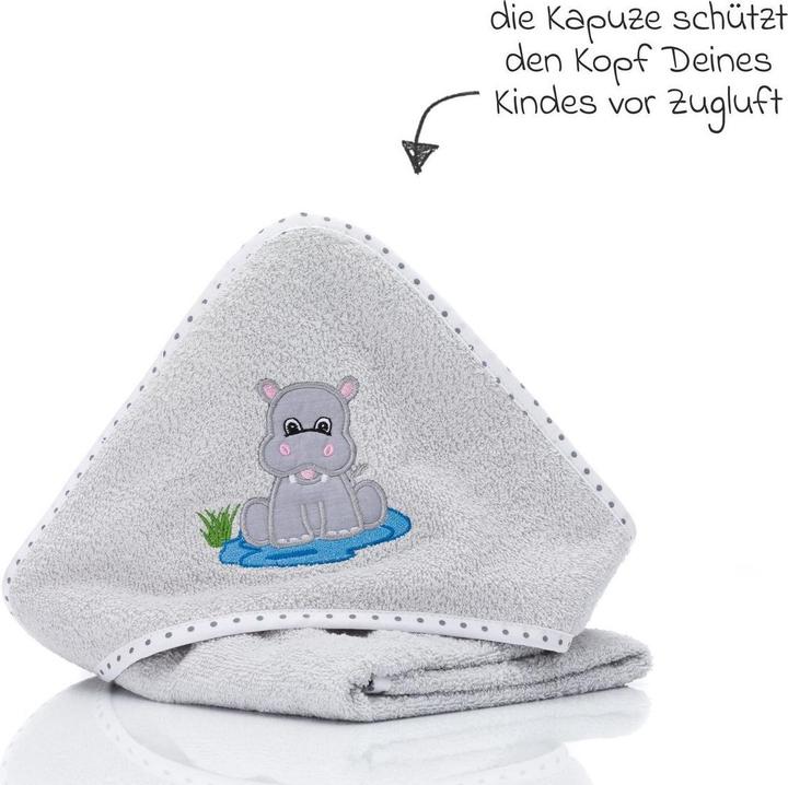 Produktbild Fillikid Kapuzenbadetücher & Handtücher Kapuzentuch mit Nilpferdmotiv auf der Kapuze