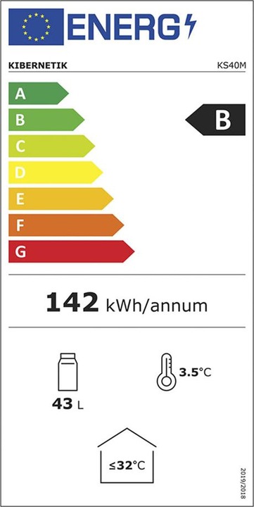 Energie-Label Kibernetik KS40M Party Cooler (43 l)