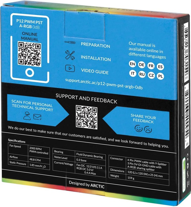 Produktbild Arctic P12 PWM PST A-RGB (120 mm, 1 x)