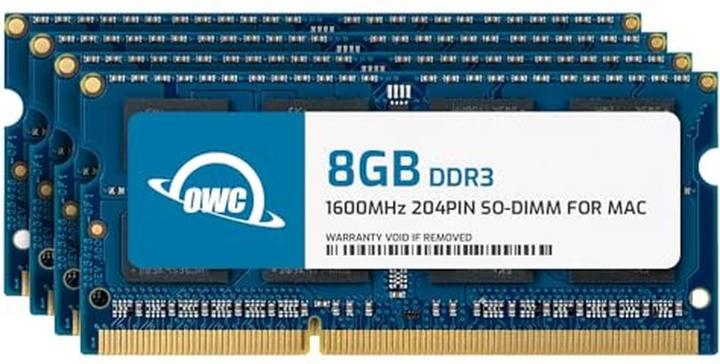 Image du produit OWC 32.0GB (4x 8GB) PC3-12800 DDR3L 1600MHz SO-DIMM 204 Pin CL11 Memory Upg. Kit (4 x 8GB, 1600 MHz, RAM DDR3, SO-DIMM)