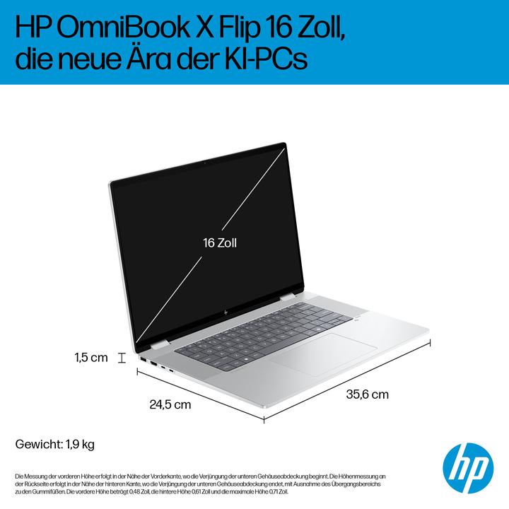 Actual product image HP OmniBook X Flip 16-as0078ng (16", 1000 GB, 32 GB, Germany)