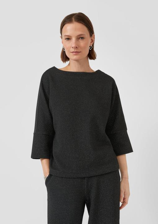Produktbild s.Oliver Sweatshirt Jacquard-Sweatshirt mit 3/4-Ärmeln und U-Boot-Ausschnitt (32)