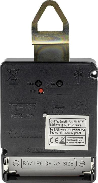 Produktbild Chilitec Funk-Uhrwerk DCF, mit 3 Zeigersätzen, schleichender Zeiger