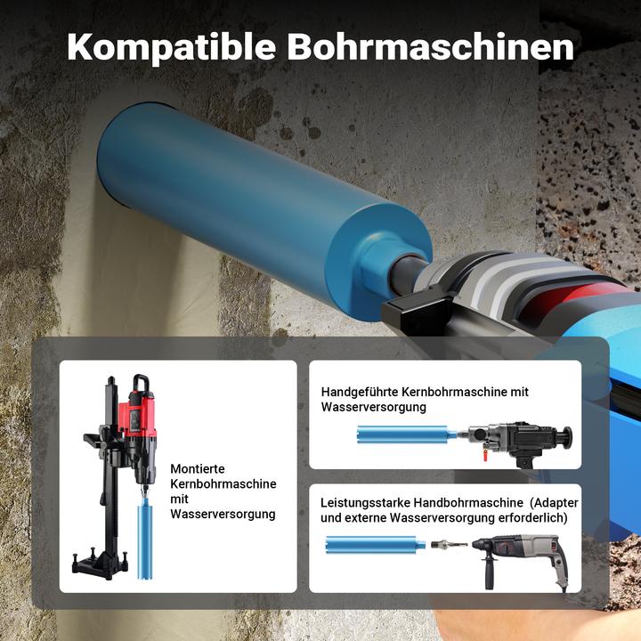 Produktbild Wiltec Diamantbohrkrone Shark Ø102mm Bohrkrone 450mm 1¼ UNC Diamantbohrer Beton (102 mm)