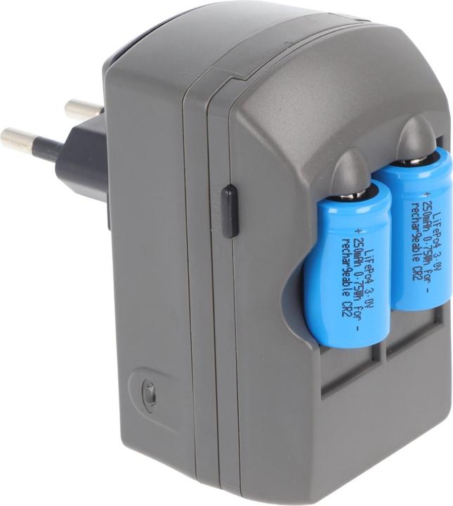 Image du produit AccuCell Chargeur CR2 Li-ion, chargeur CR-2 avec 2x batterie rechargeable CR2