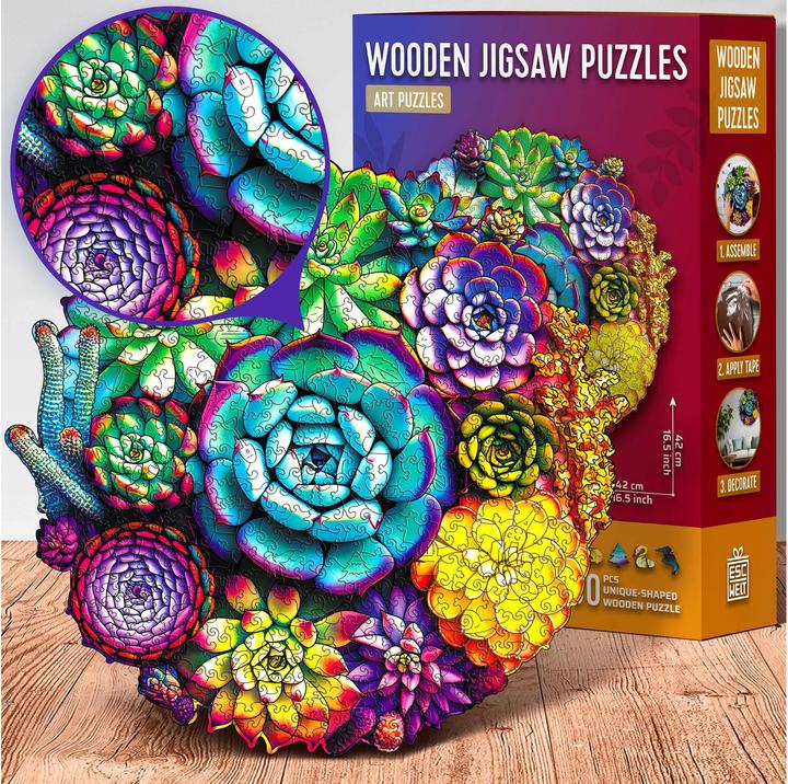 Escape Welt Sukkulenten (200 Teile) - Holzpuzzle (200 Teile)