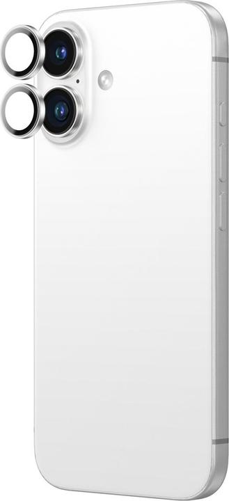 Immagine prodotto Amazingthing AR Aluminium 2 Linsenglas mit Kameralinsenrahmen für iPhone 16 / 16 Plus - Weiss (1 Pezzo/i, Apple iPhone 16)