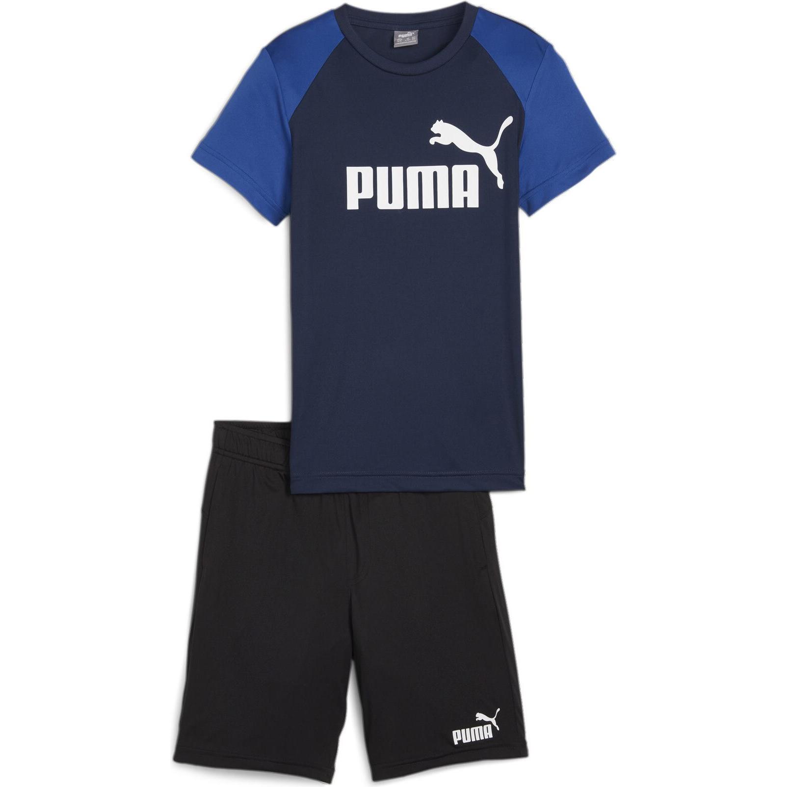 Puma, Jungen, Sporthose, Short Polyester Set B (128), Blau, 128