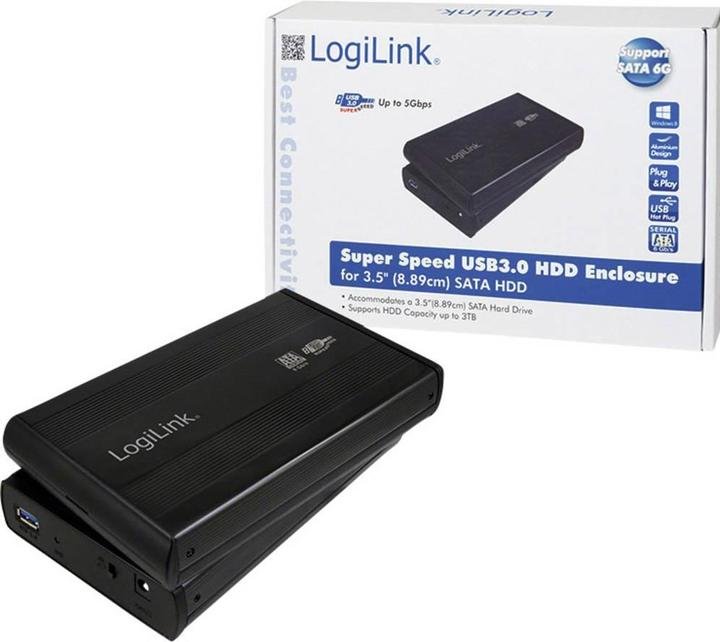 Productafbeelding LogiLink 3,5" SATA-schijfbehuizing, USB 3.0, zwart (3.5")