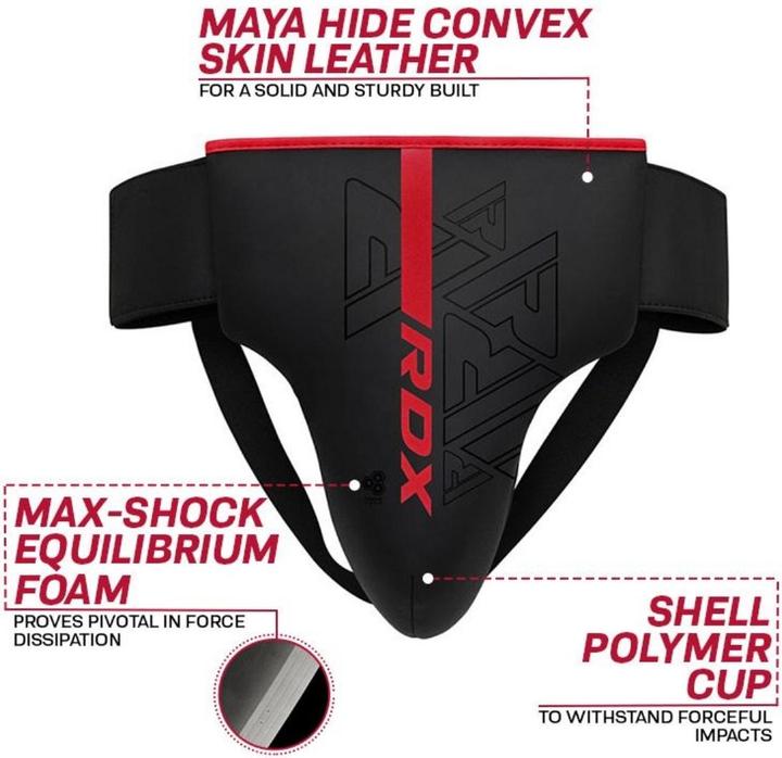 Actual product image Rdx Groin Guard Rex F6 Matte Red-L (L)