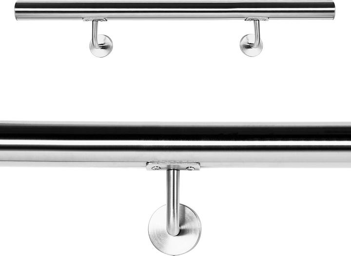 Actual product image Wiltec Handrail Set Wall Holder Handrail 80cm Holder Banister Handhold Stainless Steel V2A (Stainless steel V2A)