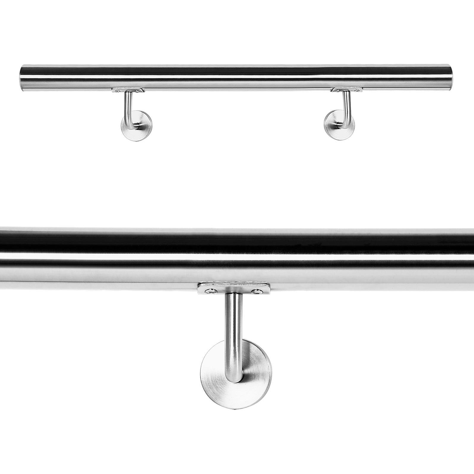 Thumbnail - Wiltec, Möbelausstattung, Handlaufset Wandhalter Handlauf 80cm Halter Treppe Haltegriff Edelstahl V2A (1 Stk.)