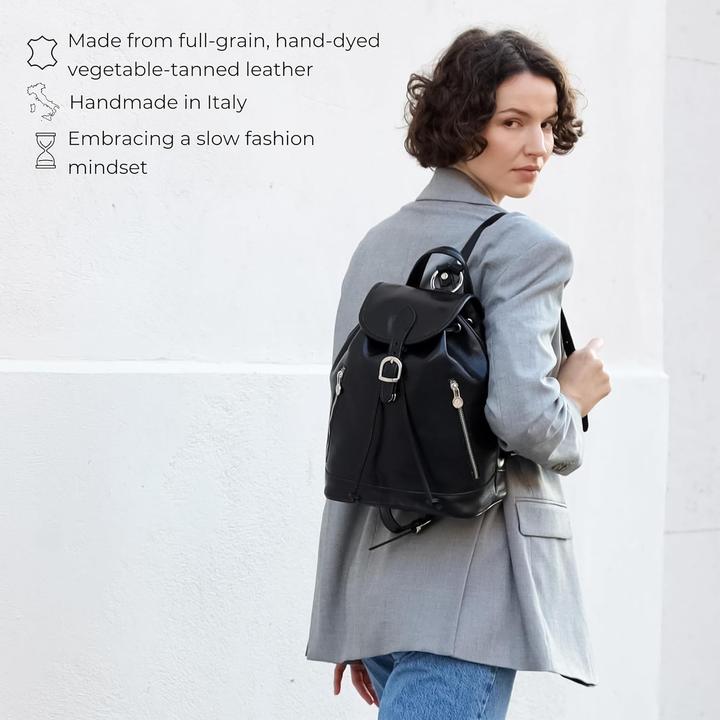 Actual product image Time Resistance Small Stylish Leather Backpack