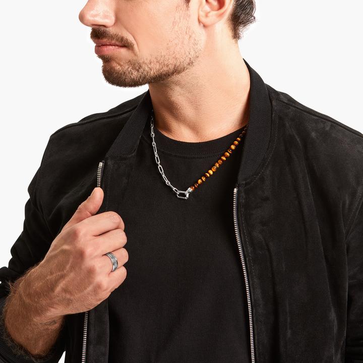 Immagine prodotto Thomas Sabo Collana con perline marroni, argento annerito (Argento 925, 55 cm)