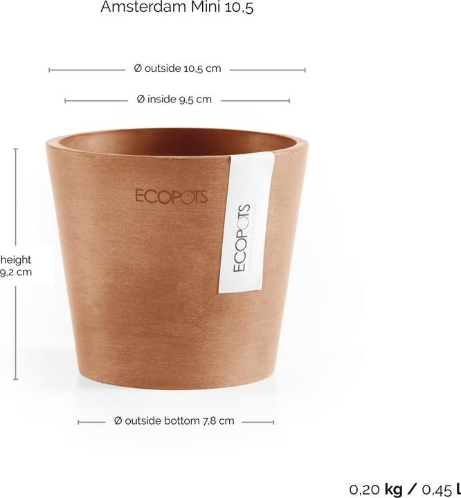 Actual product image Ecopots Amsterdam Mini (10.50 cm)