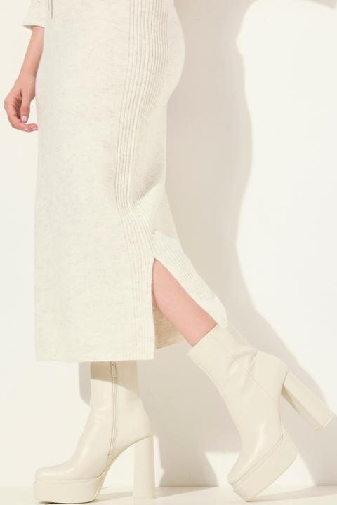 Immagine prodotto Ulla Popken Gonna di maglia mélange Cintura elastica e spacchetto laterale (58)