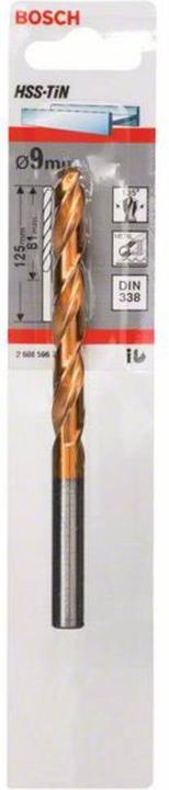 Actual product image Bosch Professional Zubehör Metal drill HSS-TiN, DIN 338, 9 x 81 x 125 mm (9 mm)