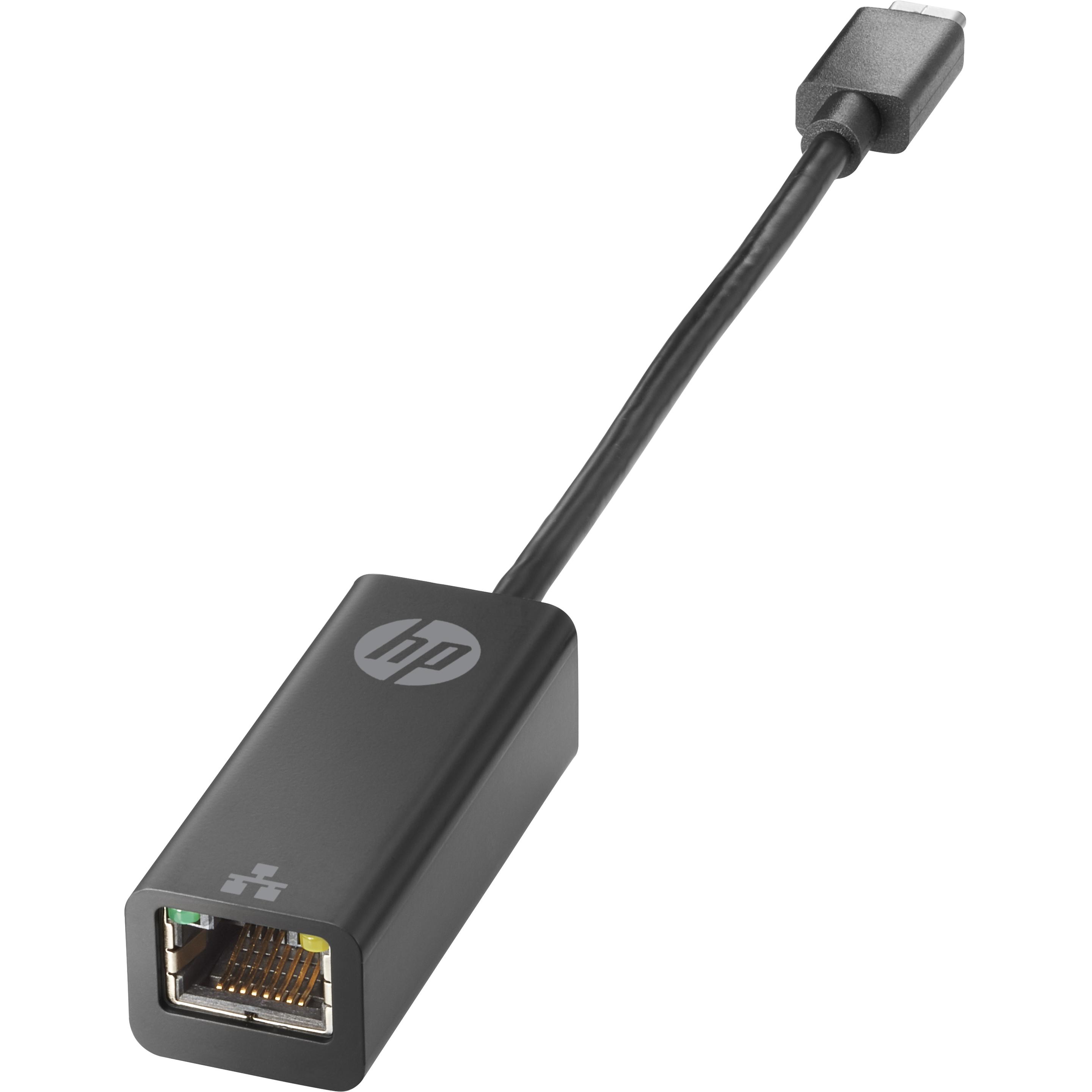 HP USB Typ-C zu (USB-C, RJ45 (1x)), Netzwerkadapter, Schwarz