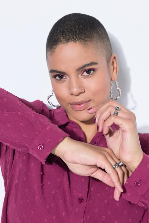 Produktbild Studio Untold Hemdbluse, Straight Shape, Dot-Struktur, Langarm (54, 56)