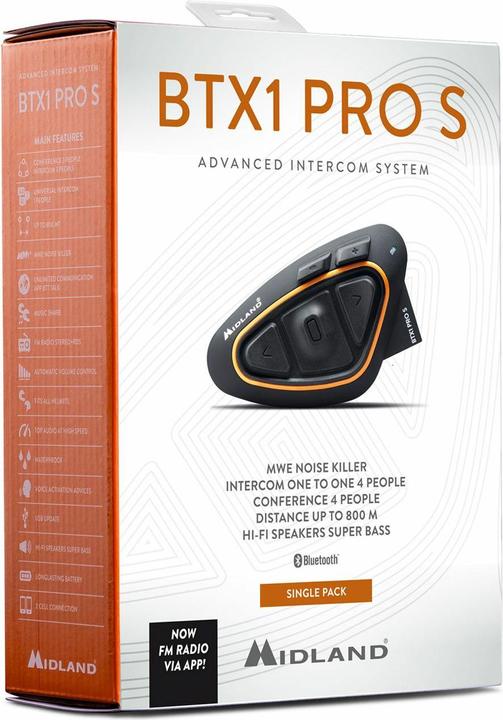 Actual product image Albrecht Midland BTX1 Pro S BT headset motorbike helmets, single device