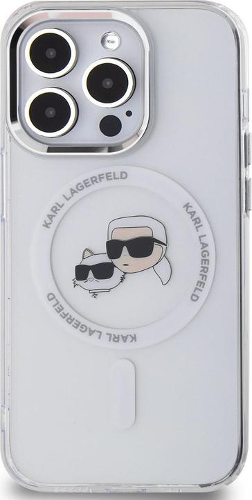 Produktbild Karl Lagerfeld IML K&CH Heads Metal Frame MagSafe Case for iPhone 15 Pro Max Transparent (Apple iPhone 15 Pro Max)